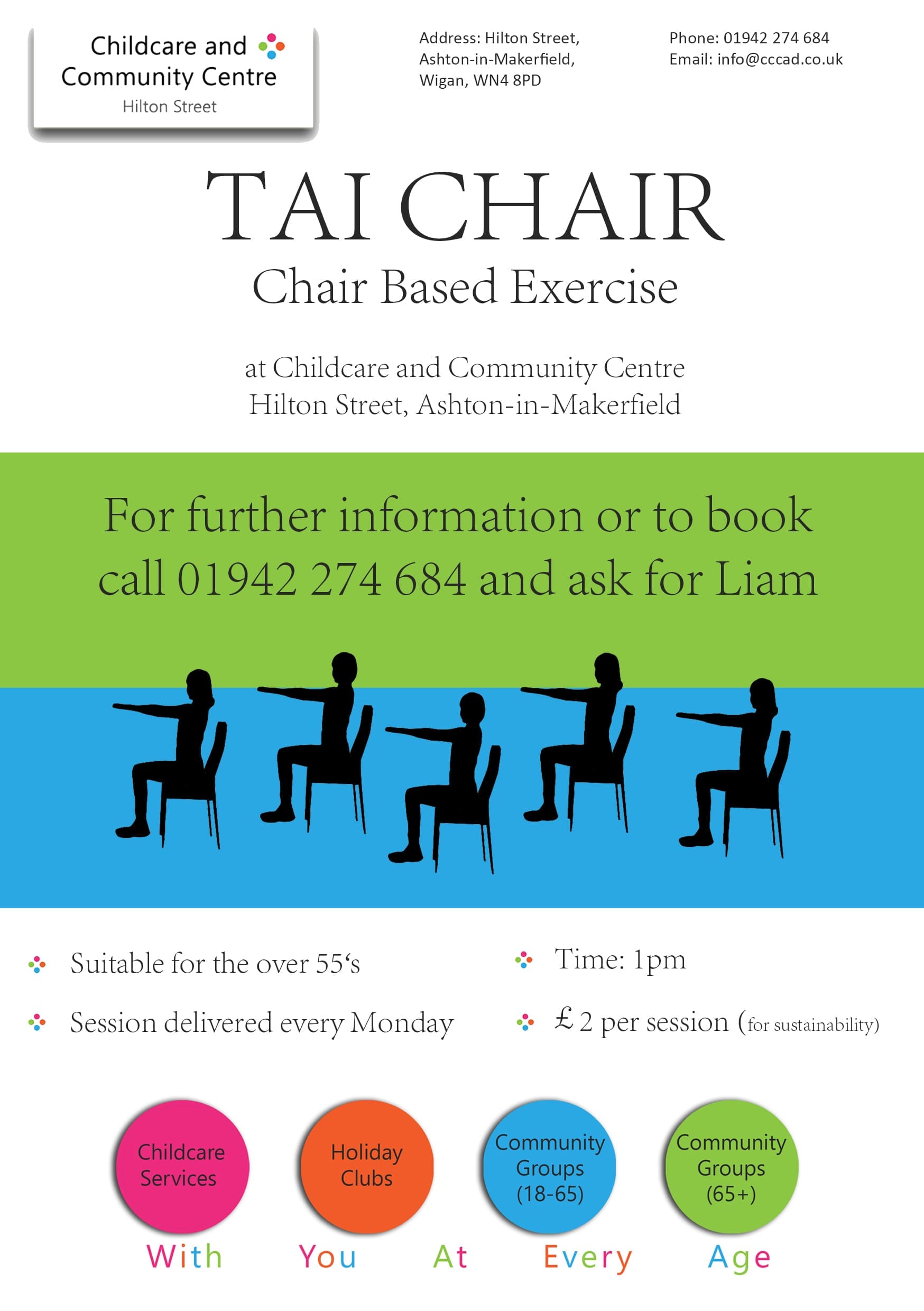 Poster for Tai Chair classes at CCCAD