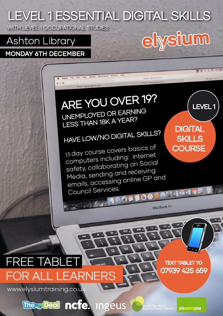 Poster for a Level 1 Essential Digital Skills course