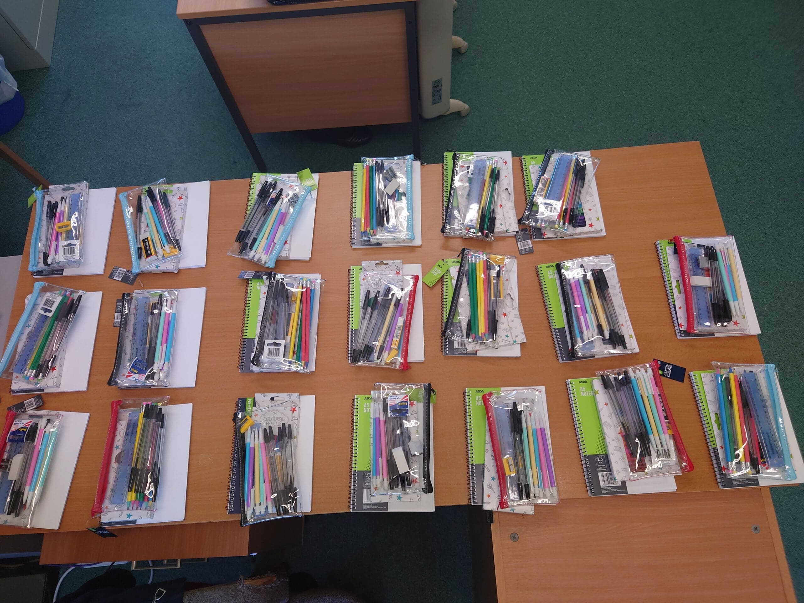 Thankyou Asda Foundation for the Local Impact Grant for Schools, we received £604.66 for Out of School and Holiday Club children’s stationary which they can also use for school